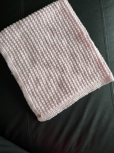 Pink knitted baby blanket - ,