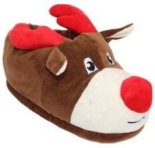 Ladies Reindeer Slippers Xmas