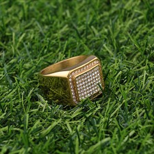 Mens Iced Pinky Ring Cz Band