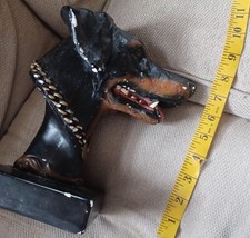 Rottweiler dog 8" head sculpture resin on a base.