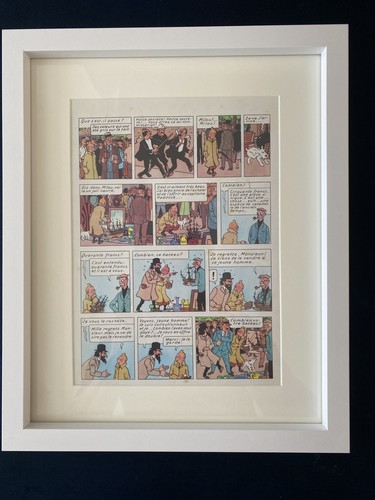 Vintage framed original tintin - framed,