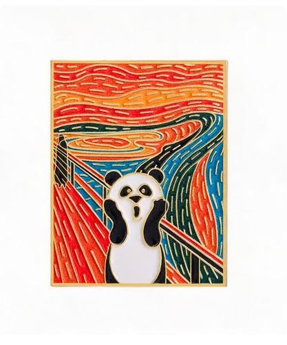Panda scream art enamel - enamel, pin
