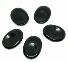 Black tourmaline thumb stone - black,