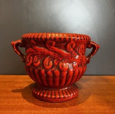 West German Ceramic Plant Pot With Handles • Good Condition• 5.5 Inches Height•