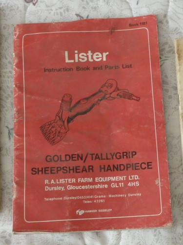Lister instruction book - book, &