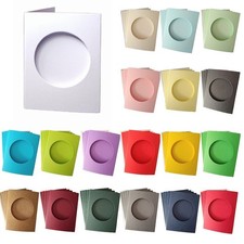 Circle Aperture Small Tri-Fold Card Blanks 5 Pack 4.5 x 3.5" 64mm Cross Stitch