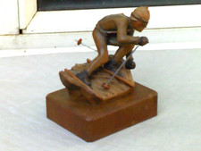 ANRI Carved Wooden Ski Statue- "Senoner Adolfo"- Rare Vintage