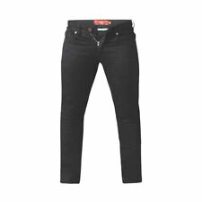Duke Claude Mens Tapered Fit Stretch Jeans Zip Fly Mid-Rise Denims 30-38W