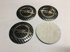 4x Opel Wheel Centre Cap Sticker New 56mm Stickers Black /Silver Carbon Fiber