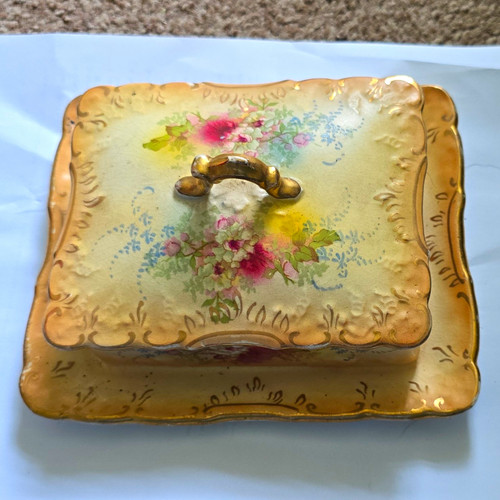 Vintage floral painted ceramic - vintage,