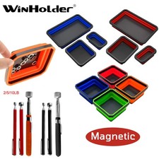 1-6X Collapsible Magnetic Parts Tray Heavy Duty Magnet Tool Organizer Holder Set