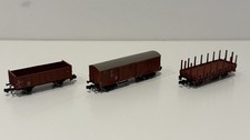 Fleischmann N Gauge DB Wagons - Bogie Van, Open Wagon & Carrier x3