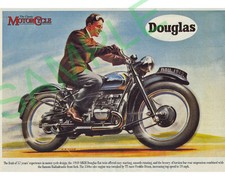 Douglas Dragonfly repro framed advert 1949 flat twin framed picture free p&p UK