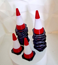 40 x 1:14 Plastic Stackable Traffic Cones RED Tamiya Truck scale Diorama Large