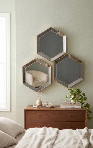 Set hexagonal shape - shape, wall