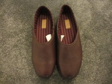 MENS CLARKS LEATHER SLIPPERS HARSTON ELITE UK7G burgundy
