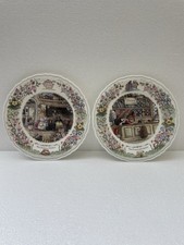 WEDGWOOD FOXWOOD TALES X 2 PLATES LIBRARY& MRS RABBITS KITCHEN