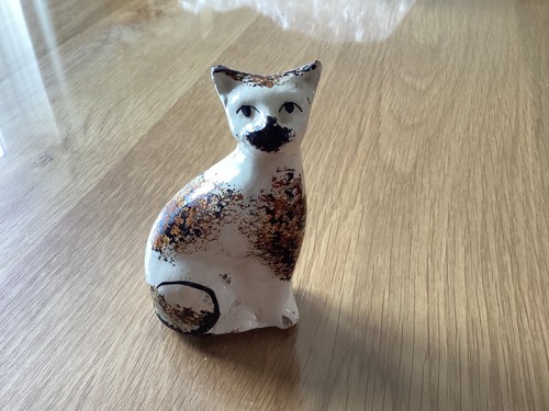 Antique staffordshire cat - antique,
