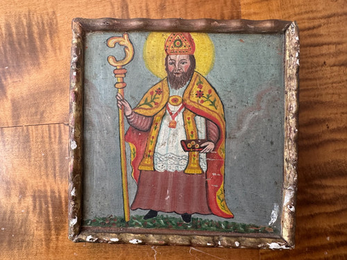 Old religious icon painted - religious,