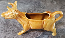 Vintage Retro Kitsch Golden Brown Cow Shape Creamer Milk Jug