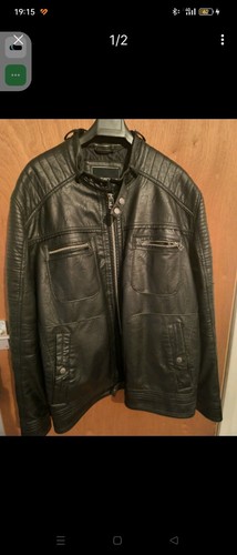 Mens leather biker jacket - mens, xxl