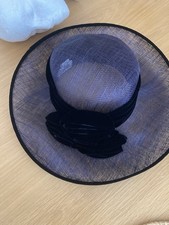 Elegant Wedding Hat Dark Purple Black