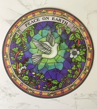 Dove of Peace Suncatcher Tiffany Stained Glass Effect Christmas Religious