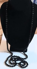 Vtg Jet Black Faceted Crystal