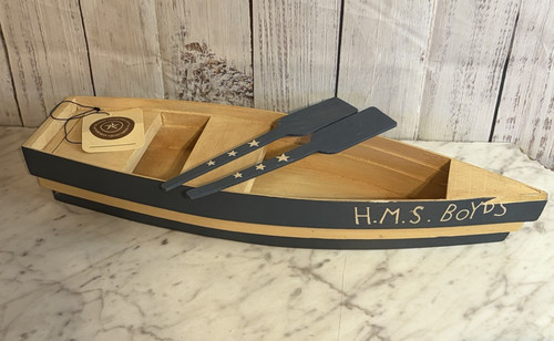Hms boyds wooden rowboat - wooden, two