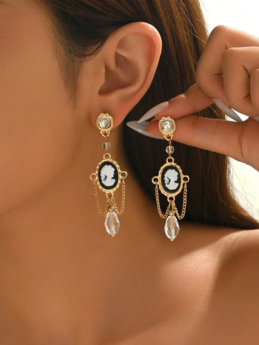 Vintage style cameo drop - vintage,