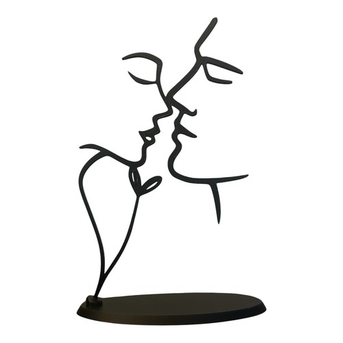 Black kissing couple - , sculpture