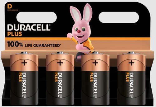 Duracell 100 plus - d, 100%