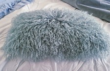 Mongolian Fur Cushion. Light