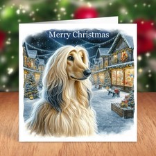 Afghan Hound Dog Christmas Card