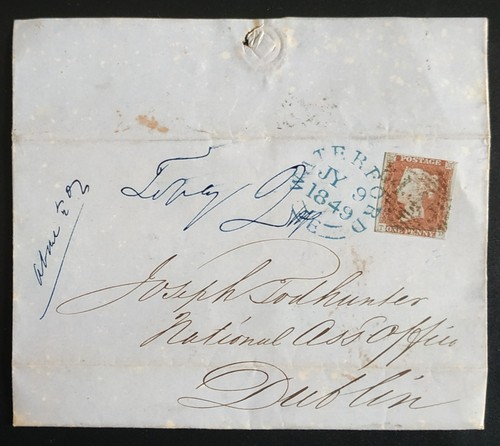 Ireland 1849 imperf - 1d, red