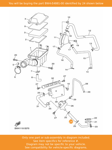 Yamaha hose bend 1 - bend,