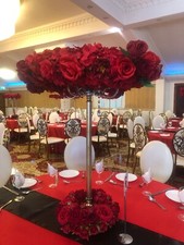 Red Halo centrepieces for wedding event party bespoke flowers FOR HIRE