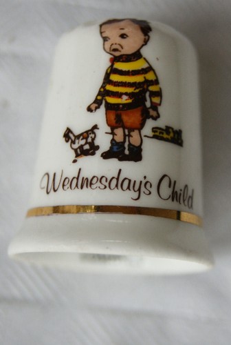 Bone china thimble wednesdays - bone, thimble,