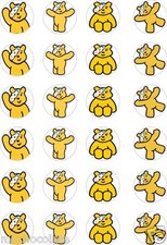 24x PRECUT CHILDREN IN NEED PUDSEY BEAR a RICE/WAFER PAPER CUP CAKE TOPPERS