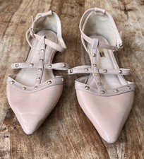 Light Pink Flats Strap Shoes