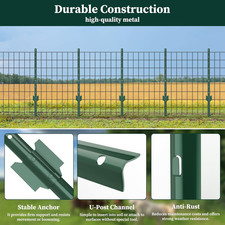 Sptchapn 58.5 Inch Sturdy and Durable Metal Fence Post, Pack of 10 for Garden P