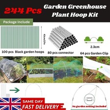 244Pcs Black Garden Greenhouse Plant Hoop Grow Tunnel Support Tunnel Hoops Kit