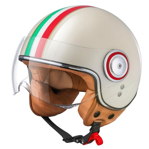 Open face motorcycle helmet - open,