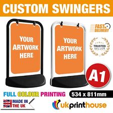 Custom Swinger Pavement Sign Outdoor Street Advertising Display Size: 53 x 81cm