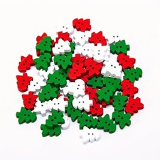 Christmas Tree Wooden Buttons