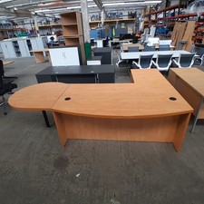 Executive Reception/Office Desk with Side Extension and Meeting Table