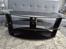 Sleek Black Oval 3-Tier TV Stand /Media Unit