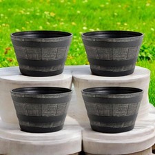 4Pack Half Barrel Planter Pots
