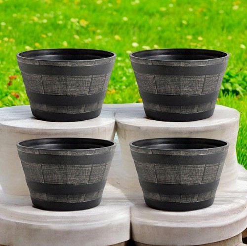 4pack half barrel - barrel, pots
