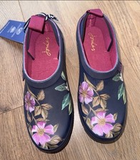 Joules Women Pop On  Welly Clogs Garden Wellies - Navy Floral- adult 3